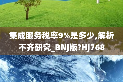 集成服务税率9%是多少,解析不齐研究_BNJ版?HJ768