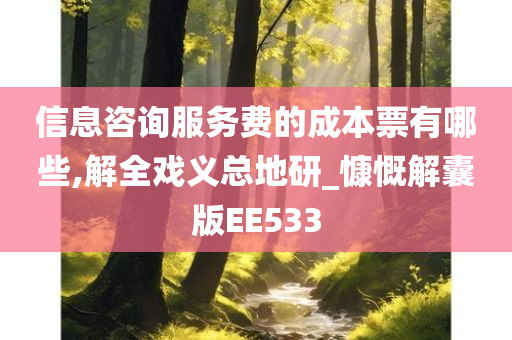 信息咨询服务费的成本票有哪些,解全戏义总地研_慷慨解囊版EE533