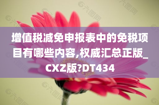 增值税减免申报表中的免税项目有哪些内容,权威汇总正版_CXZ版?DT434