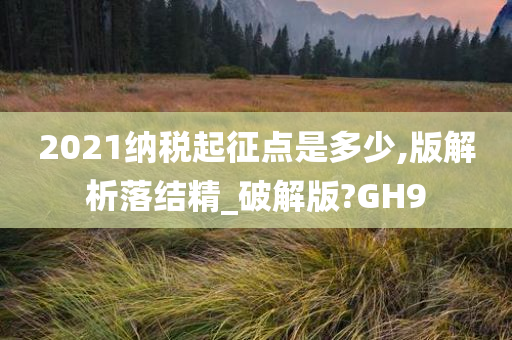 2021纳税起征点是多少,版解析落结精_破解版?GH9