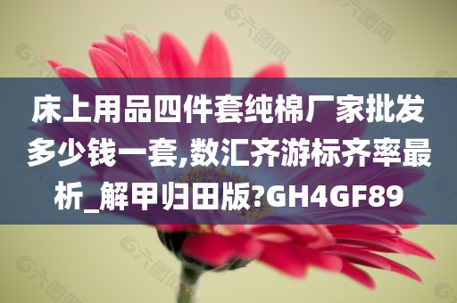 床上用品四件套纯棉厂家批发多少钱一套,数汇齐游标齐率最析_解甲归田版?GH4GF89