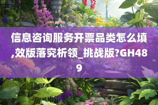 信息咨询服务开票品类怎么填,效版落究析领_挑战版?GH489