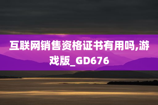 互联网销售资格证书有用吗,游戏版_GD676