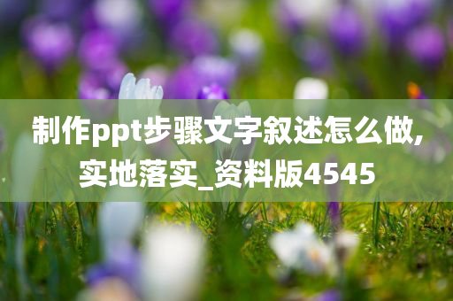 制作ppt步骤文字叙述怎么做,实地落实_资料版4545