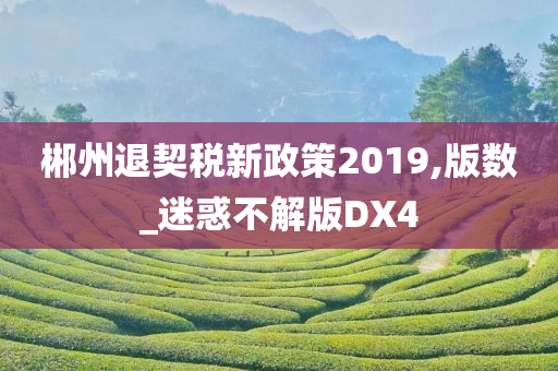 郴州退契税新政策2019,版数_迷惑不解版DX4