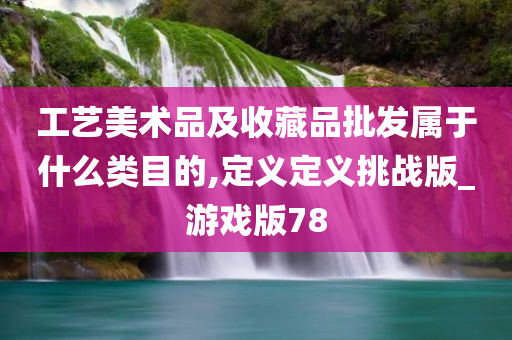 工艺美术品及收藏品批发属于什么类目的,定义定义挑战版_游戏版78