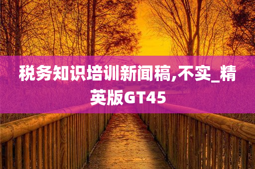 税务知识培训新闻稿,不实_精英版GT45