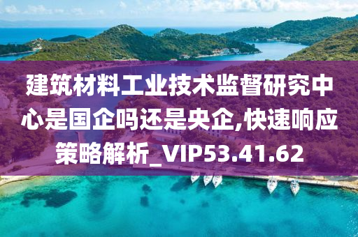 建筑材料工业技术监督研究中心是国企吗还是央企,快速响应策略解析_VIP53.41.62