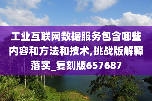 工业互联网数据服务包含哪些内容和方法和技术,挑战版解释落实_复刻版657687