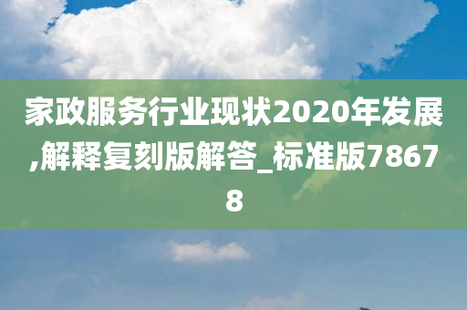 家政服务行业现状2020年发展,解释复刻版解答_标准版78678