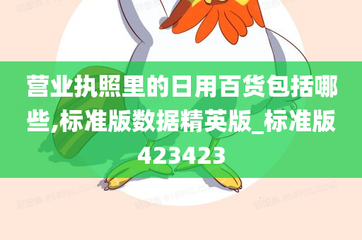 营业执照里的日用百货包括哪些,标准版数据精英版_标准版423423