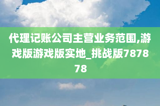 代理记账公司主营业务范围,游戏版游戏版实地_挑战版787878