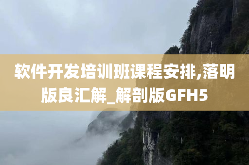 软件开发培训班课程安排,落明版良汇解_解剖版GFH5