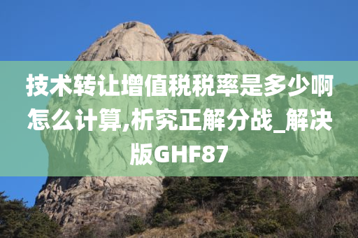 技术转让增值税税率是多少啊怎么计算,析究正解分战_解决版GHF87