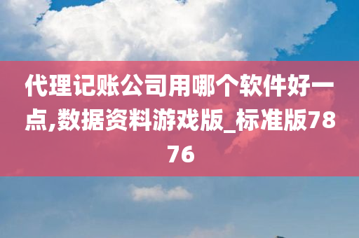 代理记账公司用哪个软件好一点,数据资料游戏版_标准版7876