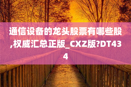 通信设备的龙头股票有哪些股,权威汇总正版_CXZ版?DT434