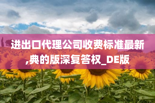 进出口代理公司收费标准最新,典的版深复答权_DE版